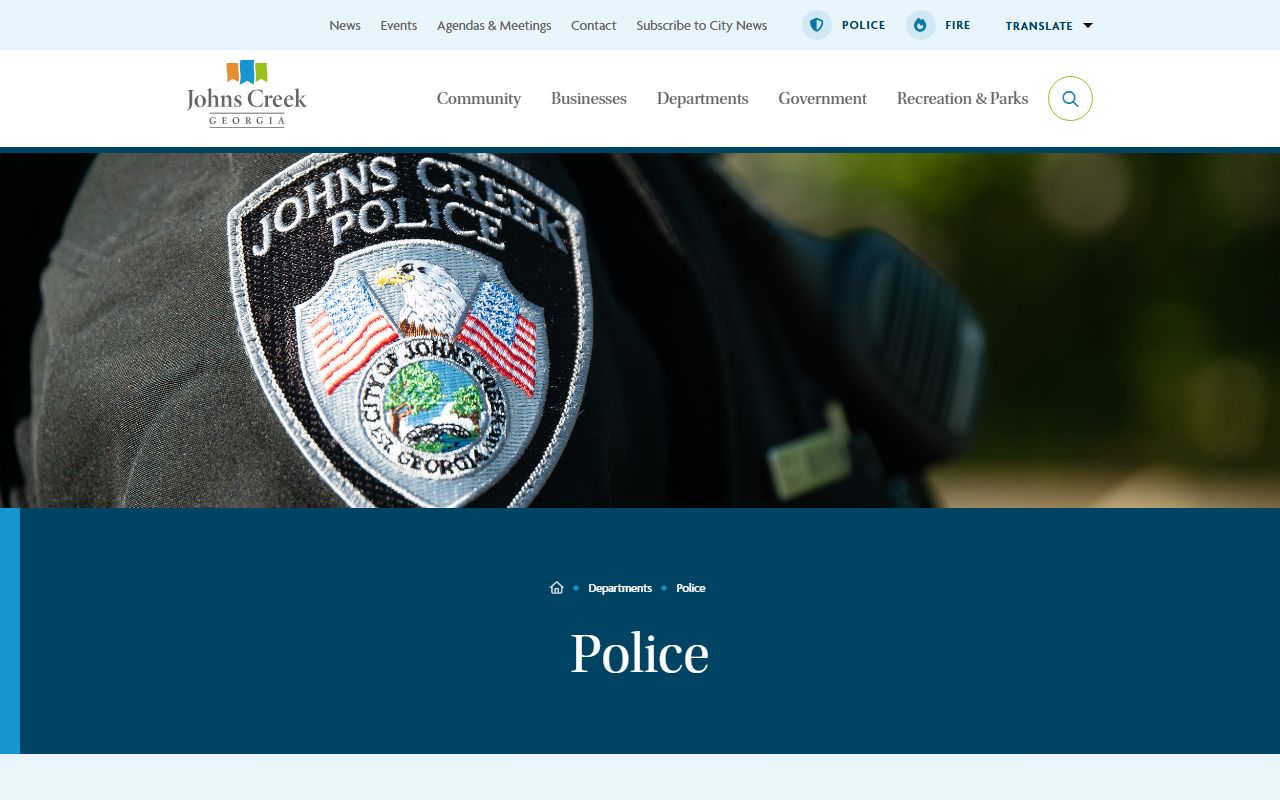 Johns Creek criminal records Johns Creek Police Department