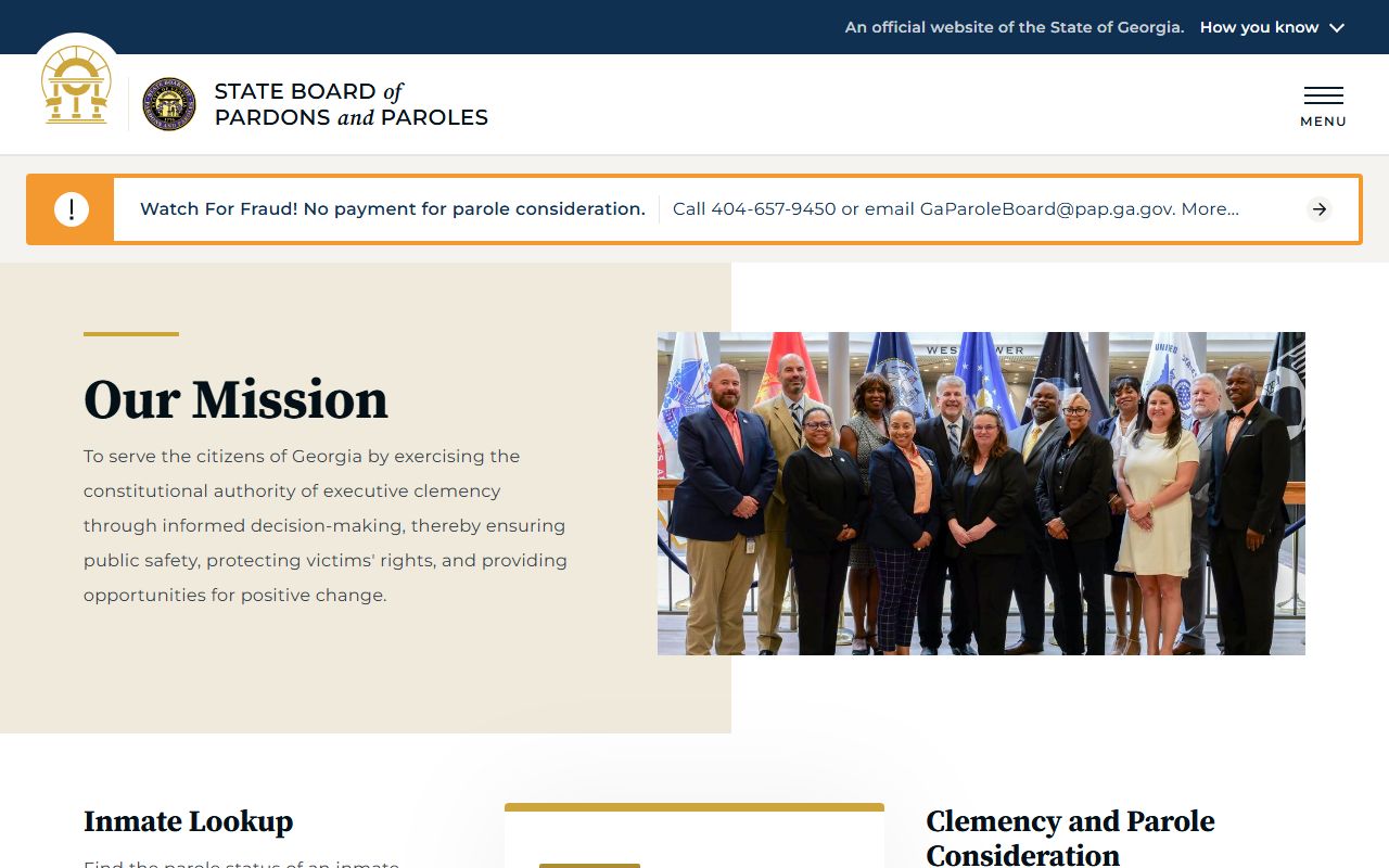 Georgia State Board of Pardons and Paroles homepage