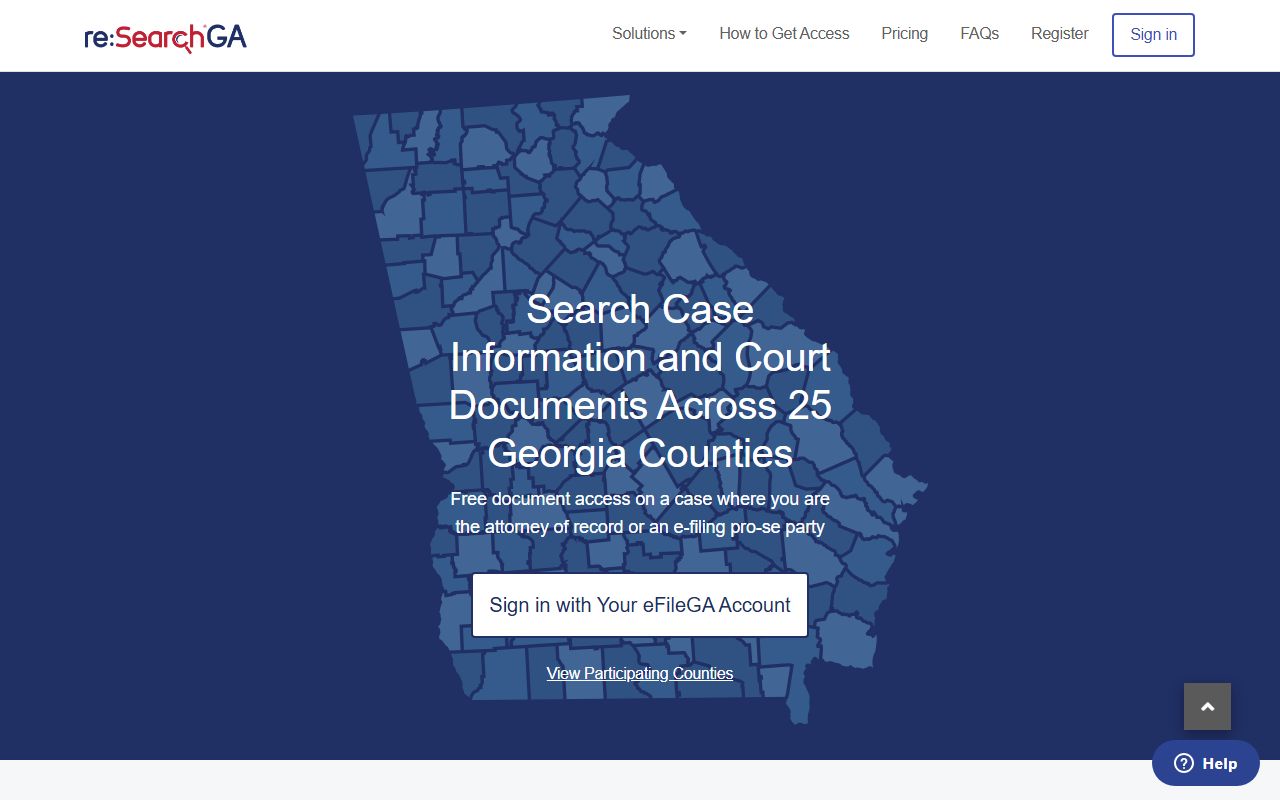 re:SearchGA multi-county court records search for Georgia